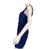 Blue Floral Embroidered Lace Dress