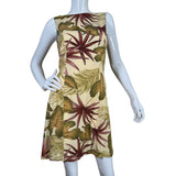 Cream Dress Featuring Tropical Motives